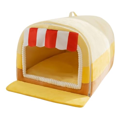 Comfy Indoor Cave Pet House,Dog Bed with Removable Cushion,New Fall Winter Foldable Warm Cats Dogs Portable House with Cover Cave,for Small Medium Large Dogs Pets (Yellow, 2XL) von AiBaiLe