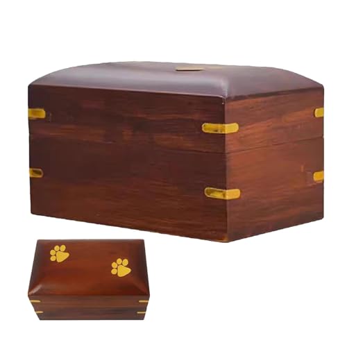 Aibyks Haustier-Asche-Urne, Hundebestattungsbox für Asche, Elegante Urnenbox aus für geschätzte Haustiererinnerungen, Elegante Urnenbox mit Pfotenabdruck für Haustierasche, Beerdigungsurnen, von Aibyks