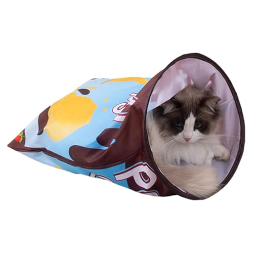 Aibyks Haustier-Katzenspieltunnelspielzeug, interaktive Katzenbohrtasche - Pet Tunnel Crinkle Sack Tasche - Kitten Funny Playing Games Supplies Pet Tunnel Crinkle Sack Bag für Katze von Aibyks