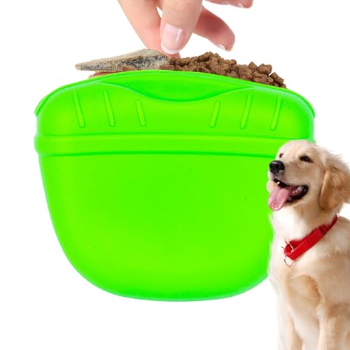 Aibyks Hundetraining-Snacktasche, Hüfttasche Hundetraining - wasserdichte Silikon-Hüfttasche für Hundetraining,Tragbare Hüfttasche mit Magnetverschluss, um EIN Verschütten von Haustierkotbeuteln und von Aibyks