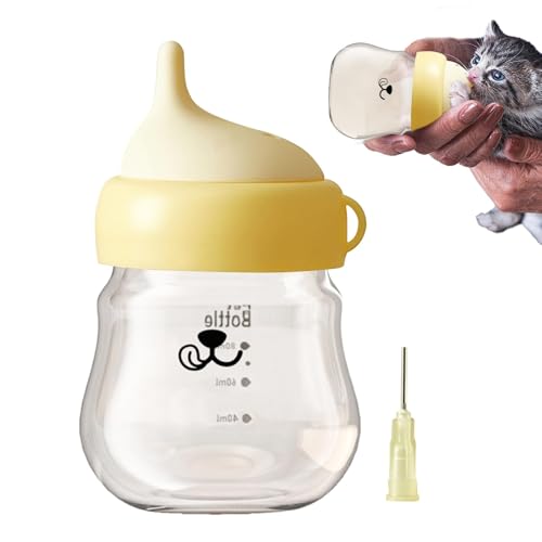 Aibyks Kätzchen-Flasche, Haustier-Futterflasche - Tiere Stillflasche Anti-Erstickungs-Haustierflasche | Katzen-Baby-Stillfutterspender, verstellbare, rutschfeste Kätzchen-Milchflasche für Tierbabys, von Aibyks