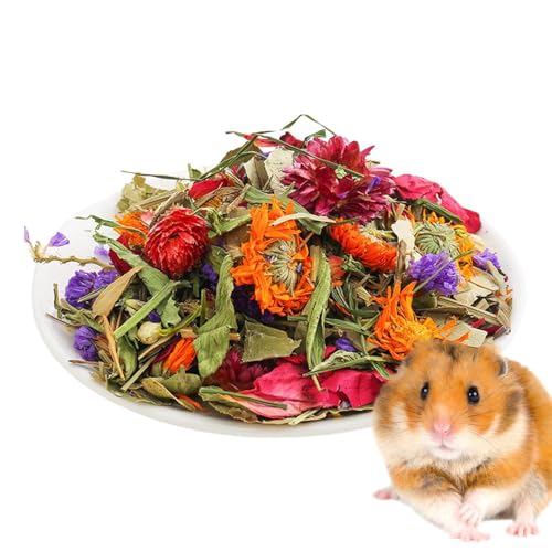 Aibyks Kleintierbettwäsche,Hamsterkäfigbettwäsche - Natürliche weiche Trockenblumen-Bettwäsche,Geruchskontrolle, Hamsterfutter für Hamsterkäfig, Gehege-Lebensraum-Dekoration für Kaninchen, Rennmäuse von Aibyks