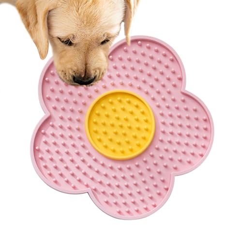 Aibyks Leckmatte für Haustiere, Leckmatte für Katzen | Slow-Feeder-Matte für gesunde Ernährung - Leckmatte verbessert das Butter-Leckpad-Erlebnis, interaktives Haustierspielzeug, Blumen-Silikonpad zum von Aibyks