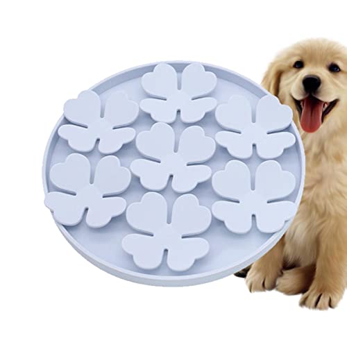 Aibyks Leckmatte für Hunde - Slow Feeder Schüssel mit Saugnapf - Erhöhter Hunde-Puzzle-Futterspender mit Blumen-Design gegen Langeweile, Nass- oder Trockenfutter, Wasser-Joghurt-Erdnussbutter von Aibyks