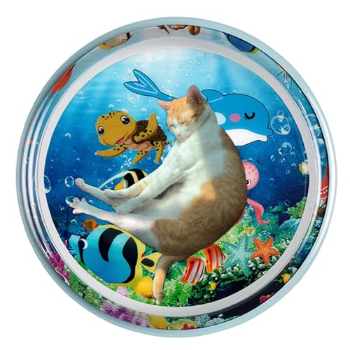 Aibyks Sensorische Wasserspielmatte für Katzen,Wassersensorische Matte für Katzen - Verdicktes Wassersensor-Pad,Sensorische Wasserspielmatte mit Fisch – Wassersensor-Spielmatte für Cooles, von Aibyks