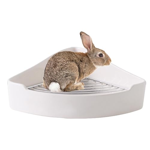 Aibyks Töpfchentrainer für Kaninchen, Hasen-Eck-Toilettenbox,Toilettenbox für kleine Haustiere für den Innenbereich - Kleine Haustiertoilette mit Rostschutzbeschichtung für kleine Meerschweinchen, von Aibyks