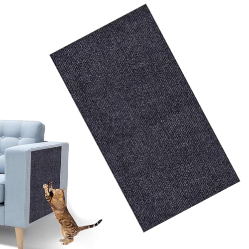 Trimmbare Katzenkratzmatte - 60 x 100 cm Selbstklebebedakt Für Katzen | Trimmbare Katzenpolster Katzenkratzermatte Zum Schutz Von Sofas, Wänden, Türen Und Möbeln (Dunkelgrau) von Aibyks