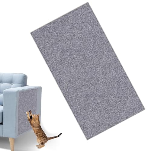 Trimmbare Katzenkratzmatte - 60 x 100 cm Selbstklebebedakt Für Katzen | Trimmbare Katzenpolster Katzenkratzermatte Zum Schutz Von Sofas, Wänden, Türen Und Möbeln (Hellgrau) von Aibyks