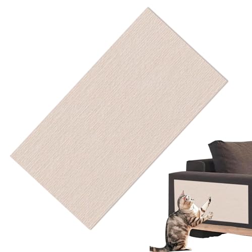 Trimmbare Katzenkratzmatte - 60 x 100 cm Selbstklebebedakt Für Katzen | Trimmbare Katzenpolster Katzenkratzermatte Zum Schutz Von Sofas, Wänden, Türen Und Möbeln (Khaki) von Aibyks