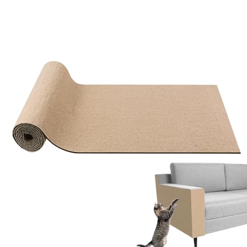 Zuschneidbare Kratzmatte für Katzen – 30 x 100 cm Kratzschutzmatte für Katzen | Selbstklebendes Bodenkratzpad für Katzen | Katzenkratz-Möbelschutz für Couch, Möbel (Khaki) von Aibyks