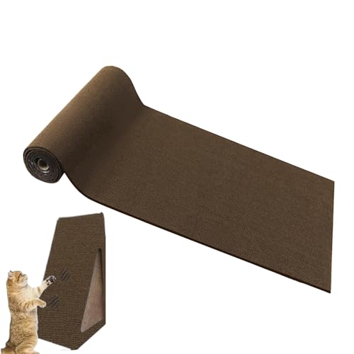 Zuschneidbare Kratzmatte für Katzen – 30 x 100 cm Kratzschutzmatte für Katzen | Selbstklebendes Bodenkratzpad für Katzen | Katzenkratz-Möbelschutz für Couch, Möbel (dunkler Kaffee) von Aibyks