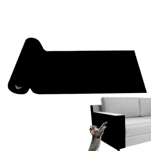 Zuschneidbare Kratzmatte für Katzen – 30 x 100 cm Kratzschutzmatte für Katzen | Selbstklebendes Bodenkratzpad für Katzen | Katzenkratz-Möbelschutz für Couch, Möbel (schwarz) von Aibyks