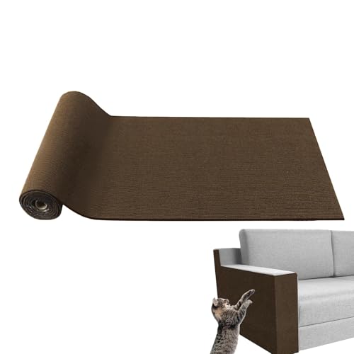 Zuschneidbare Kratzmatte für Katzen – 40 x 100 cm Kratzschutzmatte für Katzen | Selbstklebendes Bodenkratzpad für Katzen | Katzenkratz-Möbelschutz für Couch, Möbel (dunkler Kaffee) von Aibyks