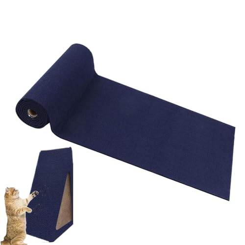 Zuschneidbare Kratzmatte für Katzen – 40 x 100 cm Kratzschutzmatte für Katzen | Selbstklebendes Bodenkratzpad für Katzen | Katzenkratzmöbelschutz für Couch, Möbel (Dunkelblau) von Aibyks