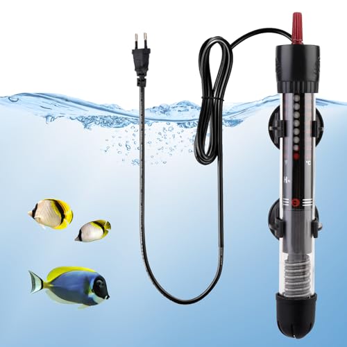 Aicharynic Aquarium Heizung, 50W Aquarium Heizer Mit 2 Saugnäpfen Thermostat Heizung Thermostat für Fischtanks Einstellbarer Aquarium Heizer Aquarium Heizstab für Fischtanks und Aquarium von Aicharynic