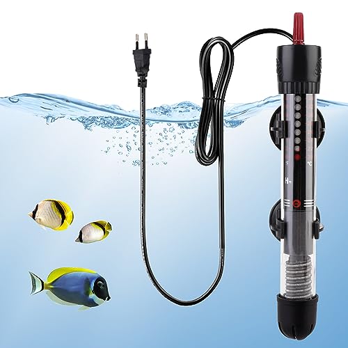 Aquarium Heizung 50W: Aicharynic Aquarium Heizstab Mit Saugnäpfen, Thermostat Heizung, Einstellbare Aquariumheizer für Fischtanks und Aquarium (20-34°C, 50W) von Aicharynic