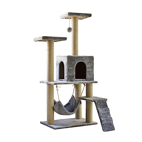 Aicoo Katzenkratzbäume Holz Moderner Katzenturm Hoher Katzenbaum für Indoor Katzen Katzenbetten & Möbel Große Katzenbäume und Türme für große Katzen von Aicoo