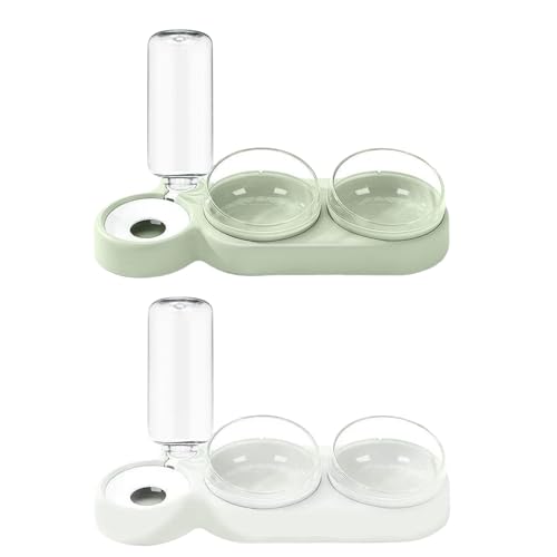 3-in-1 Katze Futternapf und Wassernapf Set, 3er Set Katzennapf Doppel-Katzennäpfe mit Wasserspender für Haustiere, Futternapf und Wassernapf für Katzen und Kleine Hunde - 2 Set (A) von AidSci