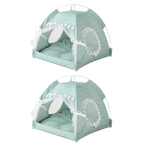 Katzenbett Quadratisch Schlafen Katzensofa Flauschige Katzenbett Klein Hund Bett Katzendecke Haustierbett katzenbettchen Tierbett für Katzen und Kleiner Hund -2er Set (C, 35 x 30 cm) von AidSci