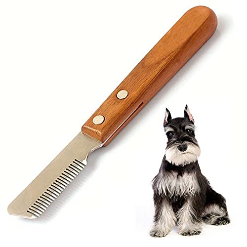 Hund Trimmmesser Abisoliermesser Ergonomisches Unterwoll Deckhaar Trimm Messer aus gehärtetem und geschliffenem Edelstahl mit ergonomisch geformtem (Richtig) von Aidiyapet