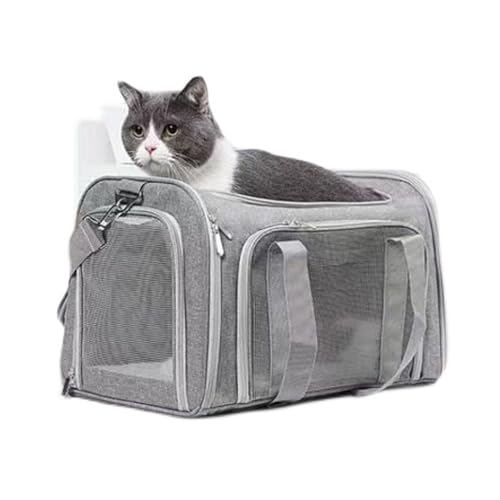 Tragetasche für kleine und mittelgroße Katzen bis zu 6,8 kg, Haustier-Reisetasche, weiche, tragbare Tasche für Katzen, kleine Hunde, Kätzchen oder Welpen, faltbar, langlebig, von Fluggesellschaften von AiduduPet