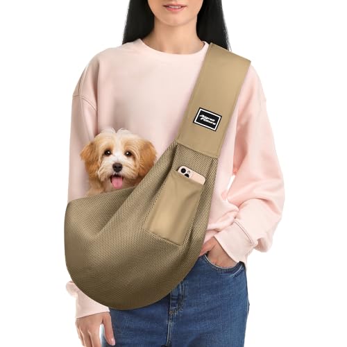 Aigret Future Hundetragetasche, freihändige Hundetragetasche für kleine Hunde und Katzen, Reisetasche, Sicherheitstasche für Welpen, Khaki von Aigret Future