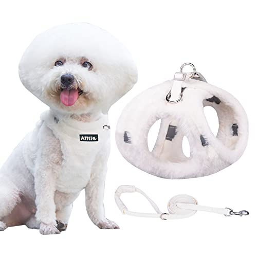 AIITLE Step in Dog Vest Harness and Leash Set - No Pull Escape Proof Dog Harness with Safety Buckle and Reflective Bands, Lightweight Pet Outdoor Harnesses for Medium Dogs White M von Aiitle