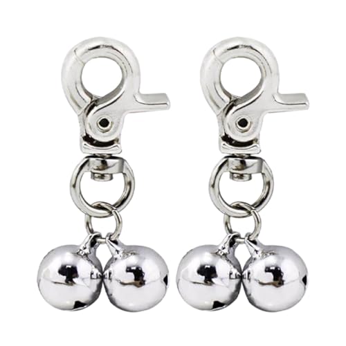 Ailan 2X Jingle Bells für Hundehalsband Anhänger, klarer und knackiger Klang, sicher und ungiftig, Kupfer Hundehalsband Anhänger, Jingle Bells, Silber von Ailan