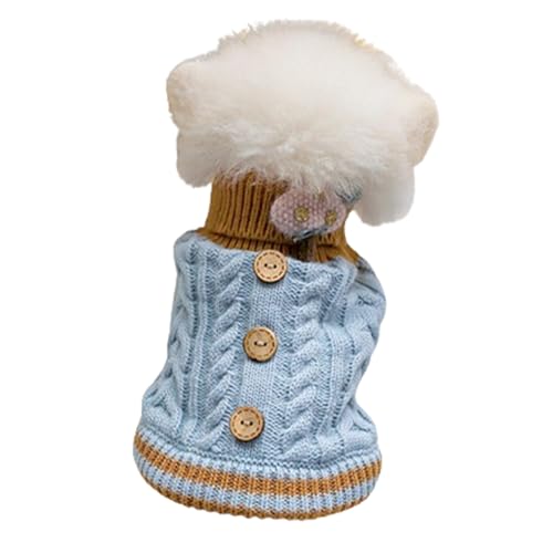Ailan Bleiben Sie gemütlich und modisch, stilvolle Winter Haustierkleidung, hält warm, Winter Hundepullover aus Polyester, bequem zu tragen, blau L von Ailan