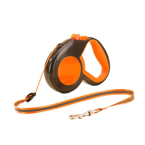 Ailan Einziehbare Hundeleine. Erleben Sie Abenteuer mit Leichtigkeit und Komfort. Ergonomische, automatisch einziehbare Hundeleine, Orange 3cm von Ailan