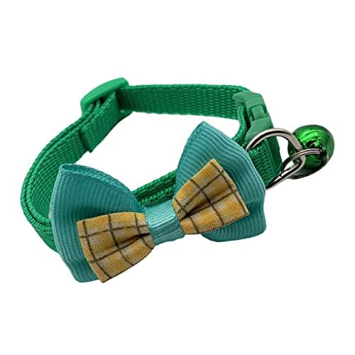 Ailan Haustiere Halsband Schöne Katze Hund Halsring Heimtierbedarf Einstellbare Glocke Bowknot Halsbänder Kleid Dekoration Körper Dekorationen, Grün von Ailan