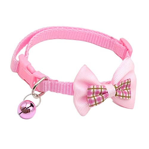 Ailan Haustiere Halsband Schöne Katze Hund Halsring Heimtierbedarf Einstellbare Glocke Bowknot Halsbänder Kleid Dekoration Körper Dekorationen, Rosa von Ailan