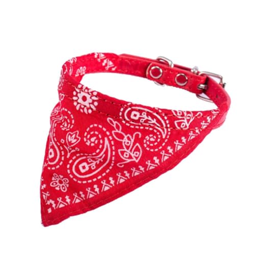 Ailan Hundehalstücher, stilvoll, leicht zu reinigen, langlebiges Kunstleder Hundetuch, Halstuch, Bandana Hundehalsband, rot M von Ailan