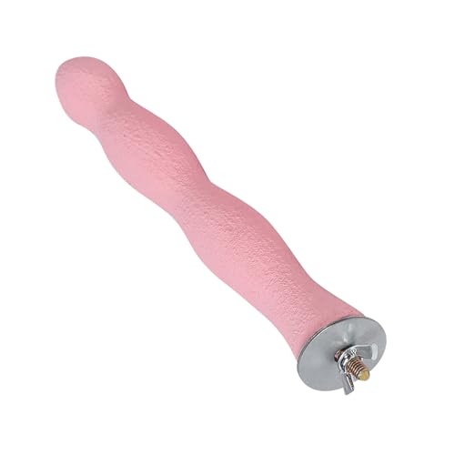 Ailgely Bird Claw und Schnabel Schleif Stange Stehkäfig Papagei Spielzeug Scrub Station Rod Pink für Papageien Aktivität Spielfläche (Großer Lotuswurzelstab) von Ailgely