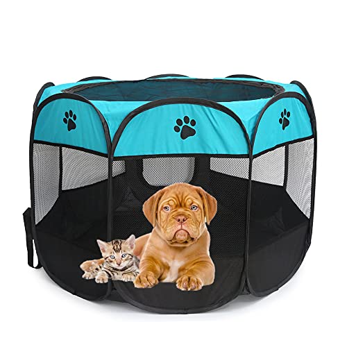 Ailgely Style Hundegehege für Innenräume, achteckiges Faltzelt für Haustiere, tragbares Zelt für Hunde, Oxford Kitten Puppy Box von Ailgely