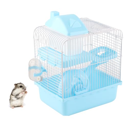 Ailgely Hamsterkäfig, Großer Raum, Hohes Chassis-Design, 2-stöckiger Hamster-Lebensraumkäfig für Kleine Haustierhamster (Blau) von Ailgely