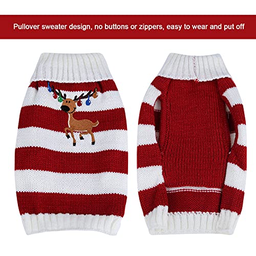 Haustier Pullover Niedlich Streifen Modische Wintermantel Weihnachten Hunde Kleidung (XS) von Ailgely