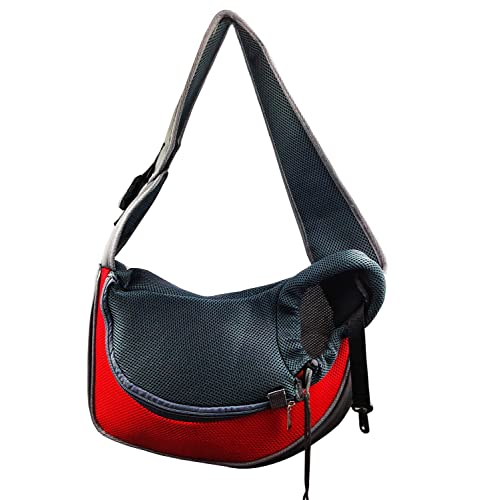 AiliStar Hund Katze Sling Carrier Pet Sling Carrier Pet Sling Bag Cat Puppy Sling Bag Dog Cat Carrier Pet Carrier Single Shoulder Chest Sling Carrier for Small Dog and Cat Red von AiliStar