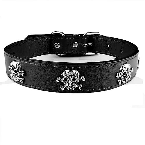 AiliStar Hundehalsband mit Totenkopf-Design, Skelett-Design, für Hunde und Katzen, schwarz, Größe S, passend für einen Halsumfang von 25,4 cm bis 33 cm von AiliStar