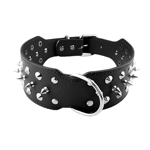 AiliStar Sharp Spiked Dog Collar Protecting Dog's Neck from Bitting Spiked Studded Collar for Dogs Collar Black Fit for Neck Girth from 17.5" to 21.5" von AiliStar