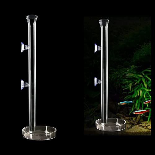 Ailinda 200 mm Aquarium Futterrohr Fisch Feeder Tube Klar Acryl Garnelen Fütterung Rohr mit Glasschale für Aquarium 2 Stück Saugnäpfe von Ailinda