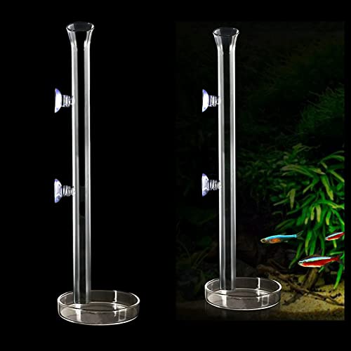 Ailinda 250 mm Aquarium Futterrohr Fisch Feeder Tube Klar Acryl Garnelen Fütterung Rohr mit Glasschale für Aquarium 2 Stück Saugnäpfe von Ailinda