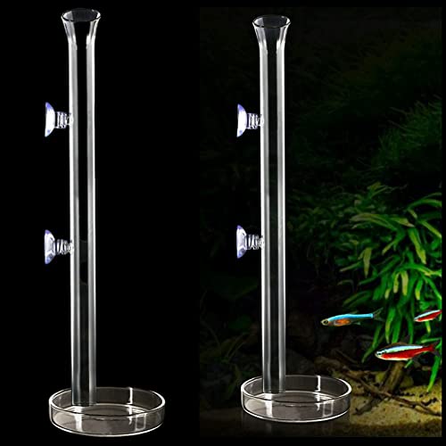 Ailinda 300 mm Aquarium Futterrohr Fisch Feeder Tube Klar Acryl Garnelen Fütterung Rohr mit Glasschale für Aquarium 2 Stück Saugnäpfe von Ailinda