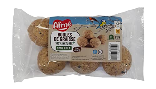 Agrobiothers Fettkugeln 540 g für Vögel und Wildtiere – 4 X 6 Stück von Aimé