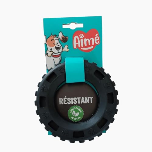 Aimé Hundespielzeug – Serie Cronos – Spielzeug für Hunde – Reifen für Hunde – mit einem Behälter für Leckerlis für Hunde – pflanzlich und natürlich – 15 cm – Spielzeug sehr robust – Hergestellt in von Aime