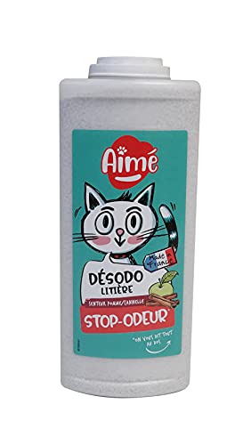 Aimé | Geruchsneutralisierer Katzenstreu 700 ml | Geruchsabsorbierendes Granulat aus Tobermorit | Duft: Apfel und Zimt von Aimé