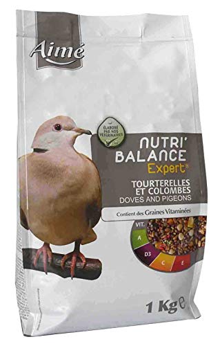 Aime Nahrung für Turteltauben und Tauben, Nutri'Balance Expert, Expertenmenü für Turteltauben, Beutel mit 1 kg von Aimé