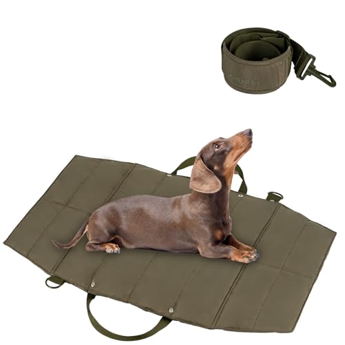 Aimydog Outdoor-Hundebett, wasserdichtes Reise-Hundebett mit gepolsterter Schulter und Griffen, maschinenwaschbar und leicht zu reinigen, Camping-Hundebett, tragbare faltbare Haustiermatte für kleine, von Aimydog