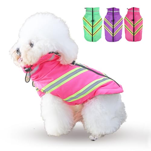 AinLenElf Hund Wintermantel, Hundemantel Warme Hundejacke Wintermantel Hund Fleece Weste Reflektierende Hund Kaltes Wetter Mäntel Wasserdicht Winddicht Hund Schneejacke Kleidung für Kleine Mittlere von AinLenElf