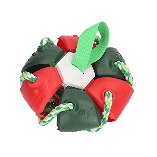 Airshi Fliegender Hundeball, Zurückkehrender Fliegender Untertassenball für Hunde, Abgeflacht mit Riemen für den Haustierpark (rot grün) von Airshi